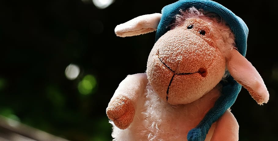 sheep, sleepyhead, plush, cute, funny, sweet, fluffy, stuffed animal HD wallpaper