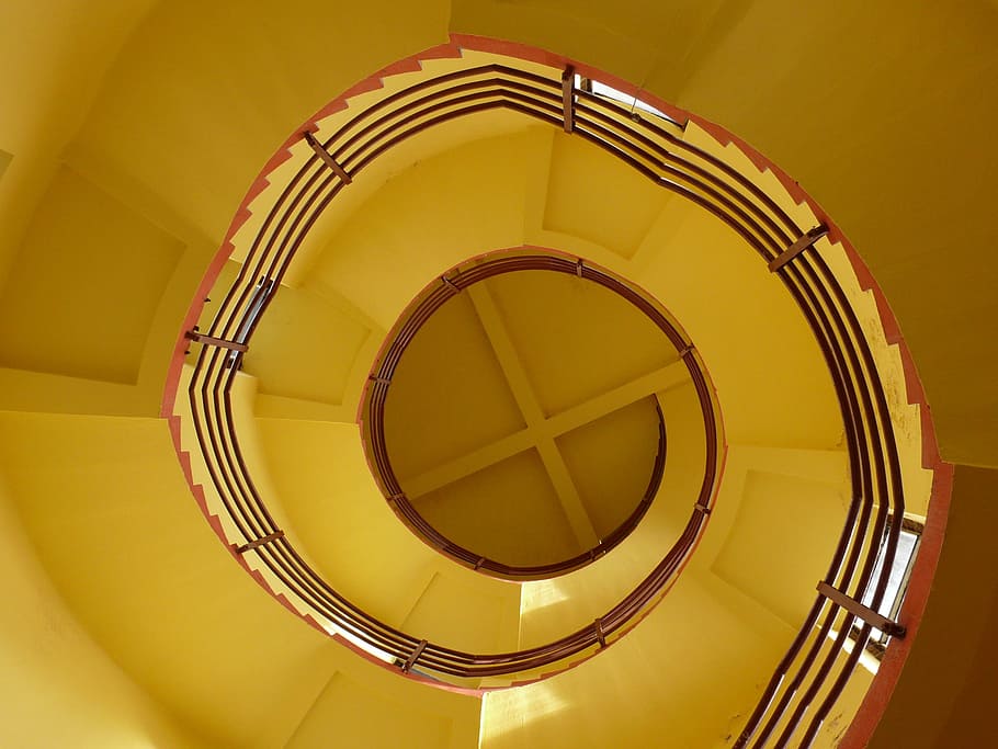 tower, stairs, shell, structure, spiral, architecture, spiral staircase HD wallpaper