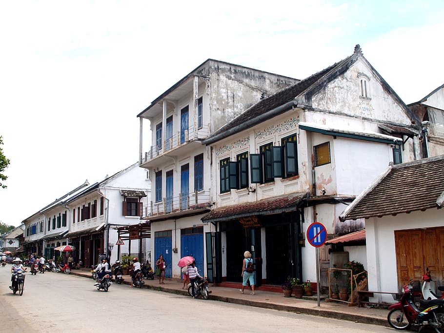 luang prabang, laos, town, phabang, asia, city, road, architecture