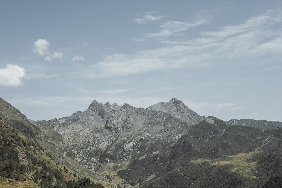 aerial photography of mountains, overlooking view of mountains HD wallpaper