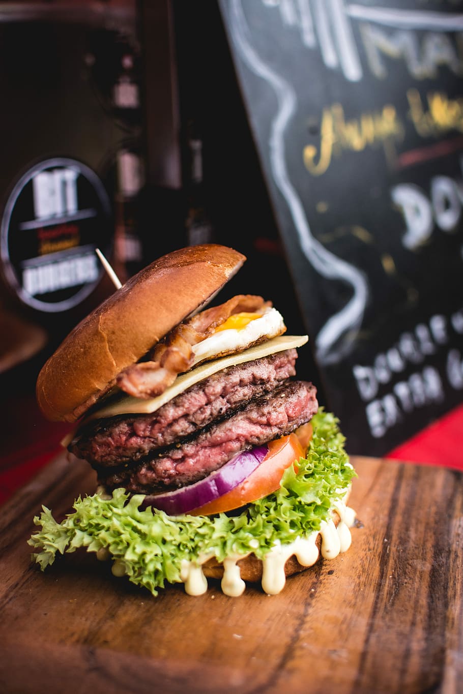 Double beef burger, London, meat, hamburger, cheeseburger, food, HD wallpaper