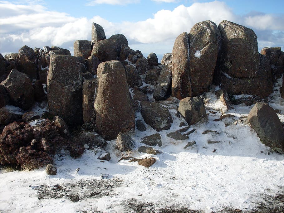 australia, snow, rocks, winter, ice, nature, mountain, mountain rock HD wallpaper