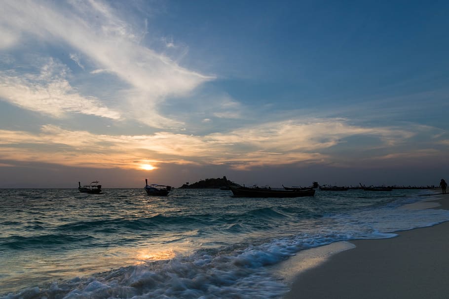 sea, sunset, beach, water, sky, beauty in nature, scenics - nature HD wallpaper