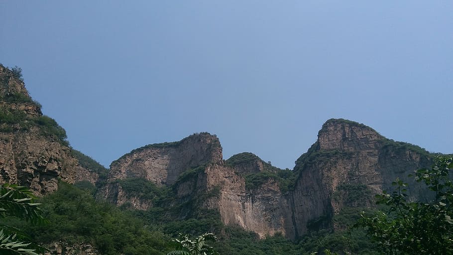 mountain, beijing, tree, rock, sky, rock - object, nature, scenics - nature HD wallpaper