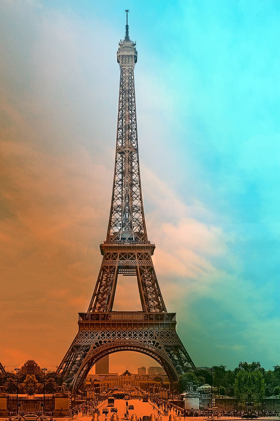 HD wallpaper eiffel tower paris france sights sunset