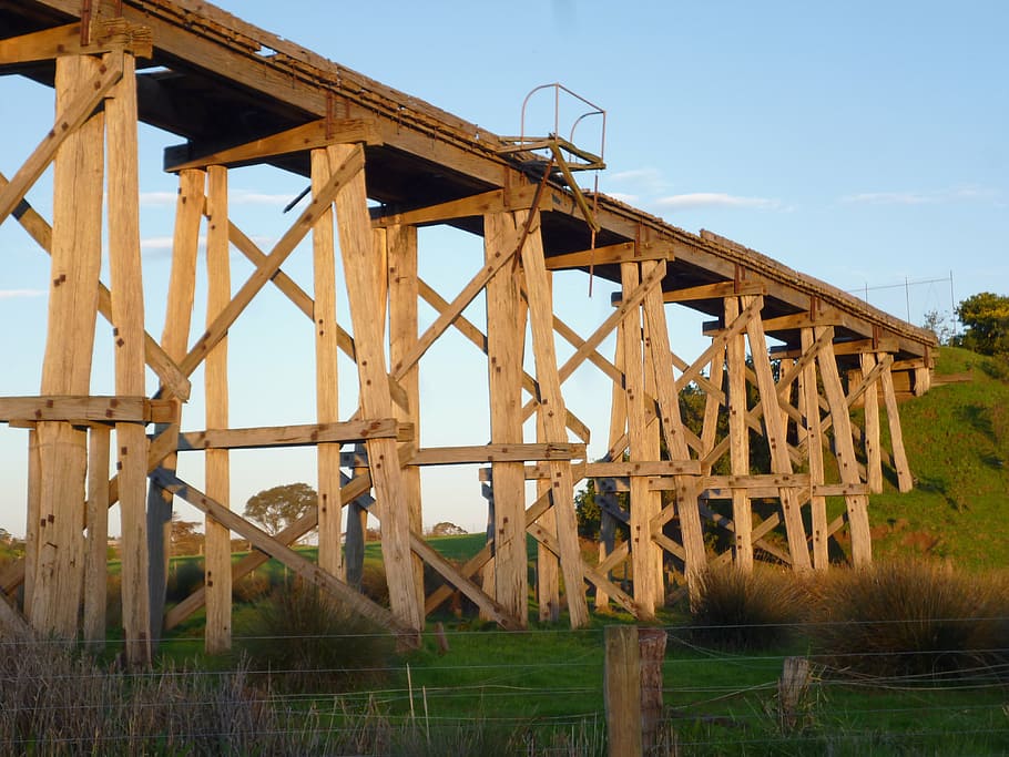 bridge, railway, old, broken, hamilton, sky, architecture, built structure HD wallpaper