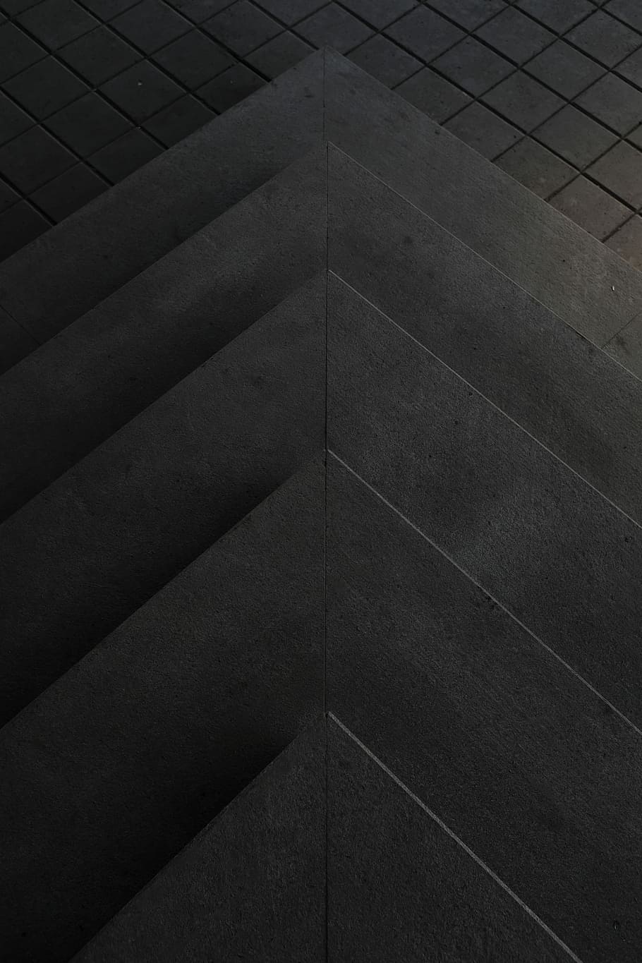 aerial view photography of concrete step, gray staircase, line HD wallpaper
