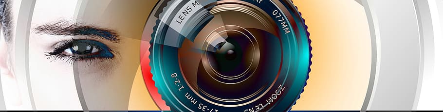 multicolored camera lens, photography, woman, right at the own picture, HD wallpaper