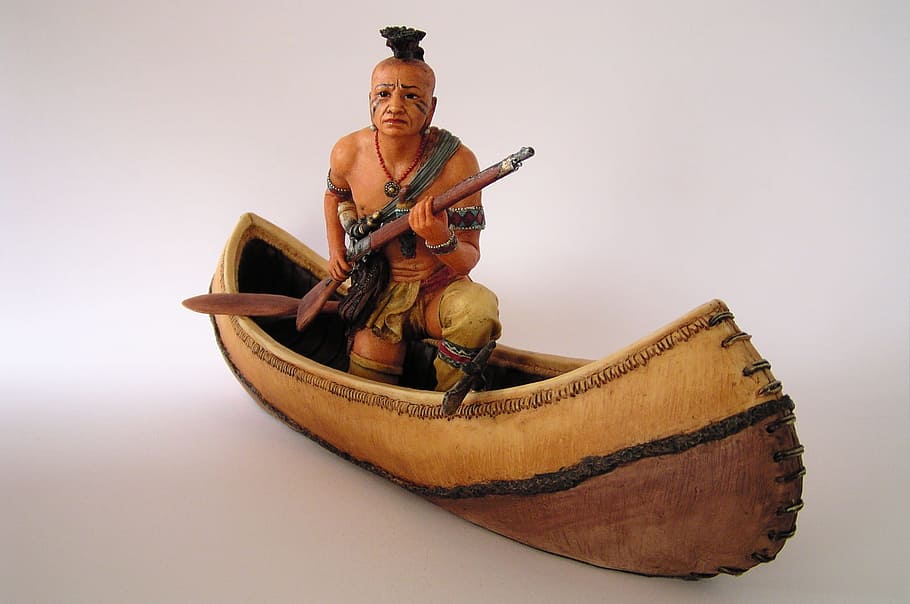 man riding boat, Figure, Indians, Canoeing, music, musician HD wallpaper