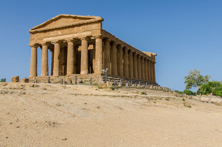 sicily, agrigento, temple, history, travel destinations, the past HD wallpaper