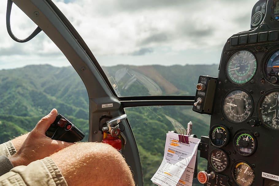 person driving helicopter from above, person driving helicopter HD wallpaper