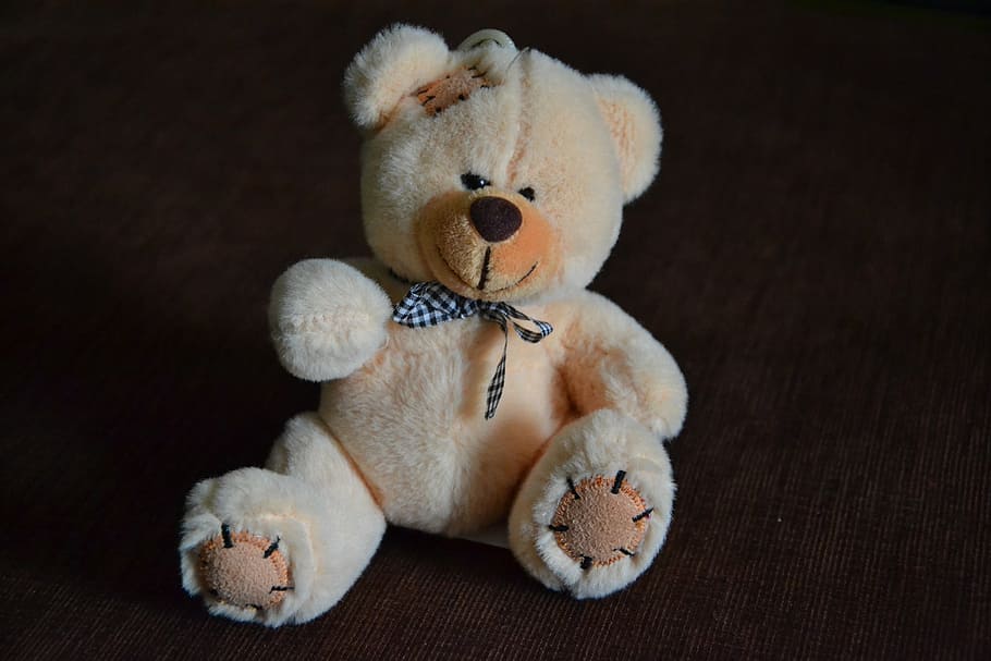 beige teddy bear, bears, misiak, plush, toy, toys, bean bag plush HD wallpaper