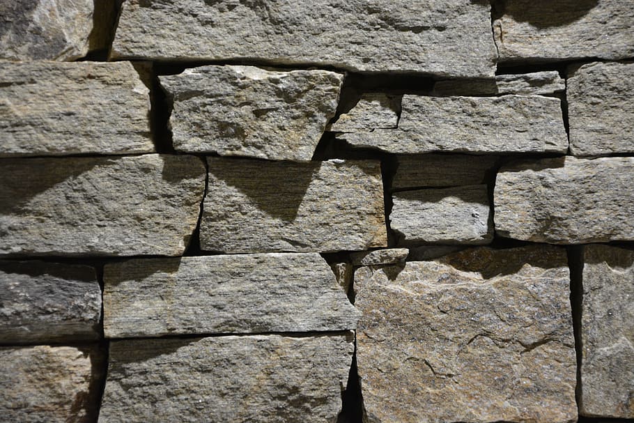 stacked stone, wall stones, pretty stones, forms, format, grey, HD wallpaper