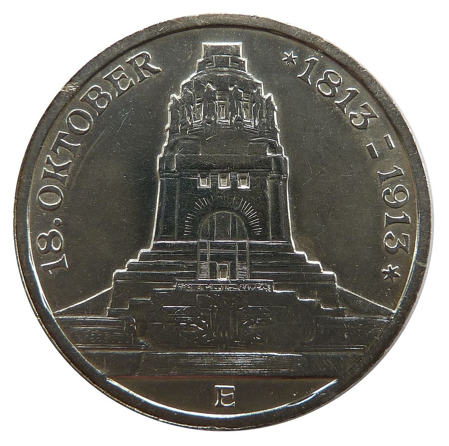 Coin, Völkerschlachtdenkmal, Money, commemorative, numismatics, HD wallpaper