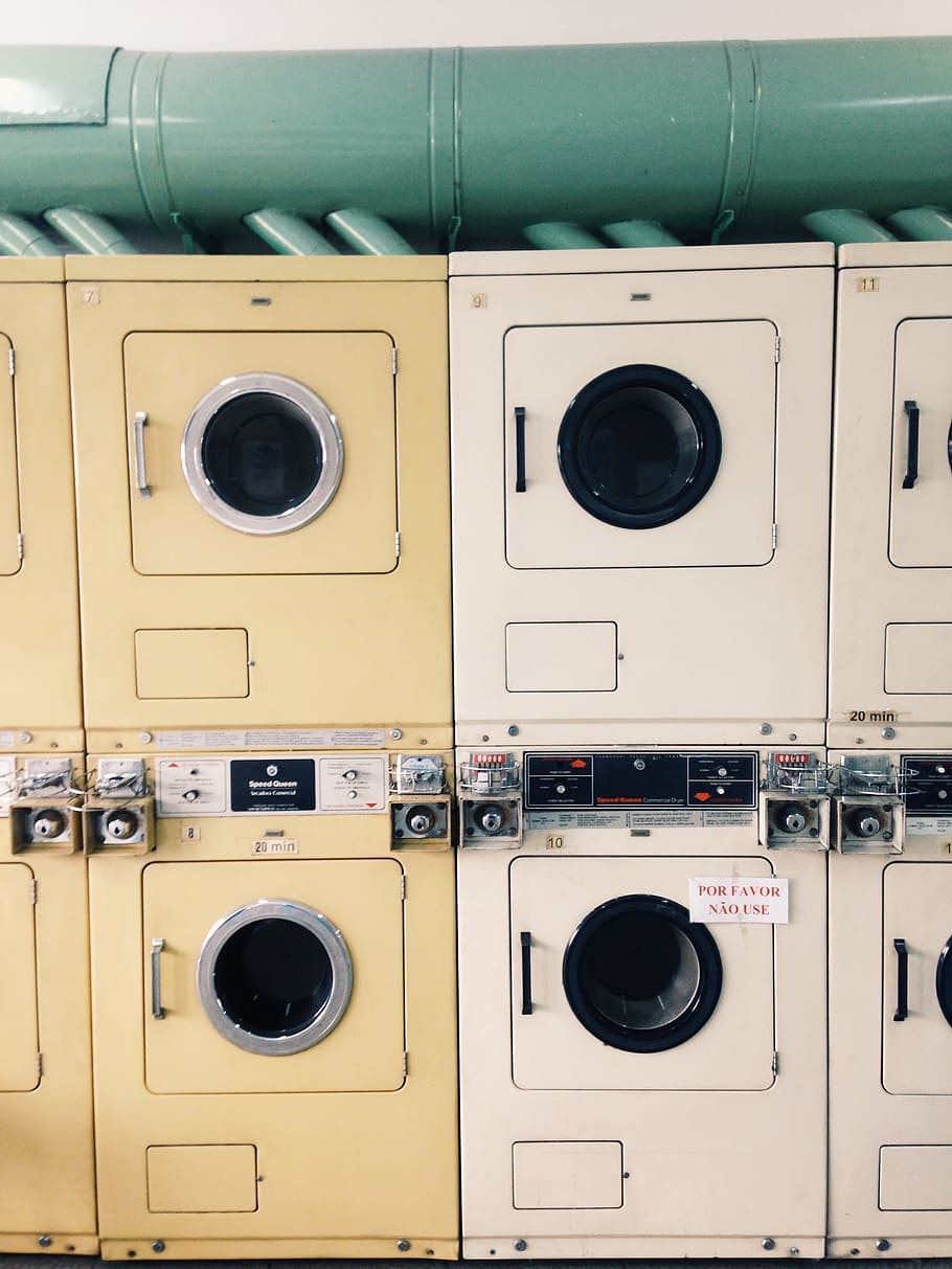 still, items, things, coin, operated, washing, machines, stacks HD wallpaper