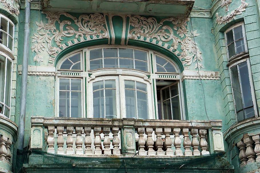 varna, window, balcony, kamienica, sculpture, architecture, HD wallpaper