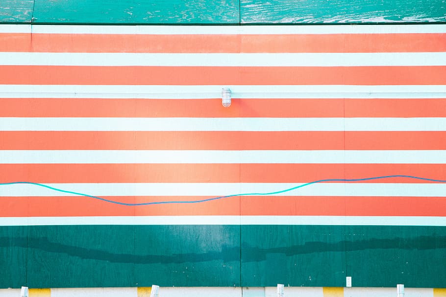 close-up photo of orange and white striped board, line, straight HD wallpaper