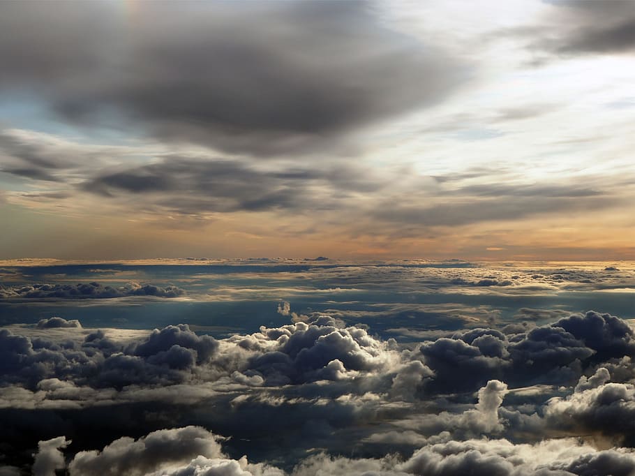plane, clouds, iceland, nature, cloud - Sky, weather, air, cloudscape HD wallpaper