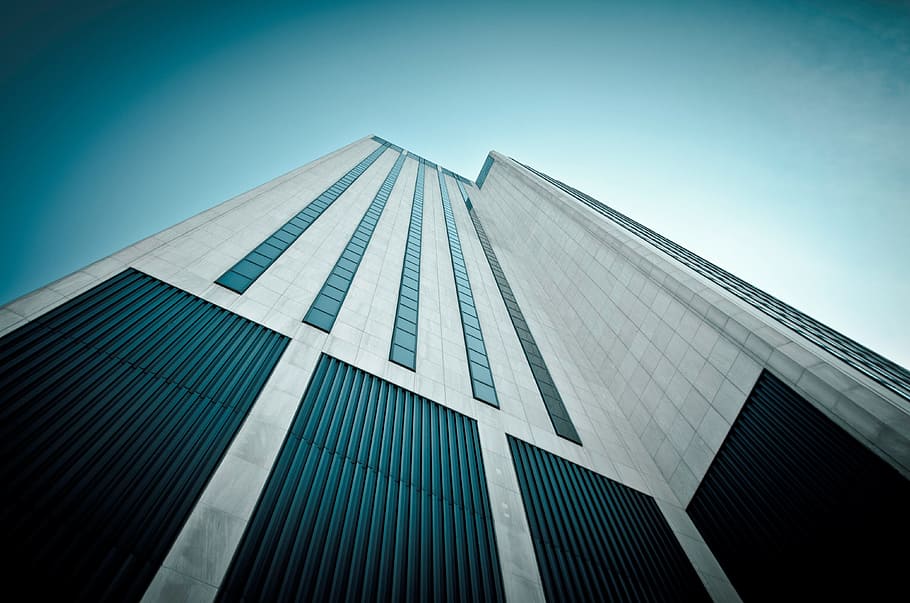white and black high rise concrete building, skyscraper, architecture HD wallpaper