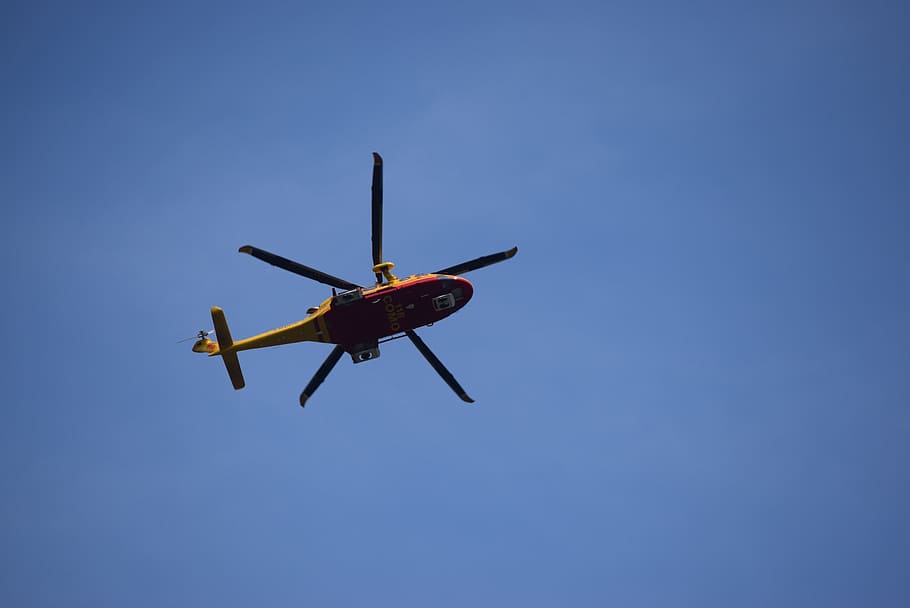 helicopter, emergency, flight, sky, fly, air vehicle, flying HD wallpaper