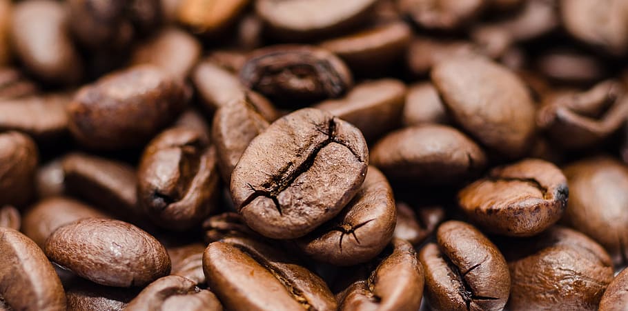 photo of coffee beans, closeup, photography, food and drink, brown, HD wallpaper