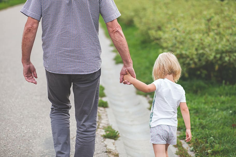 man holding the hand of girl walking on road, active, adolescent, HD wallpaper