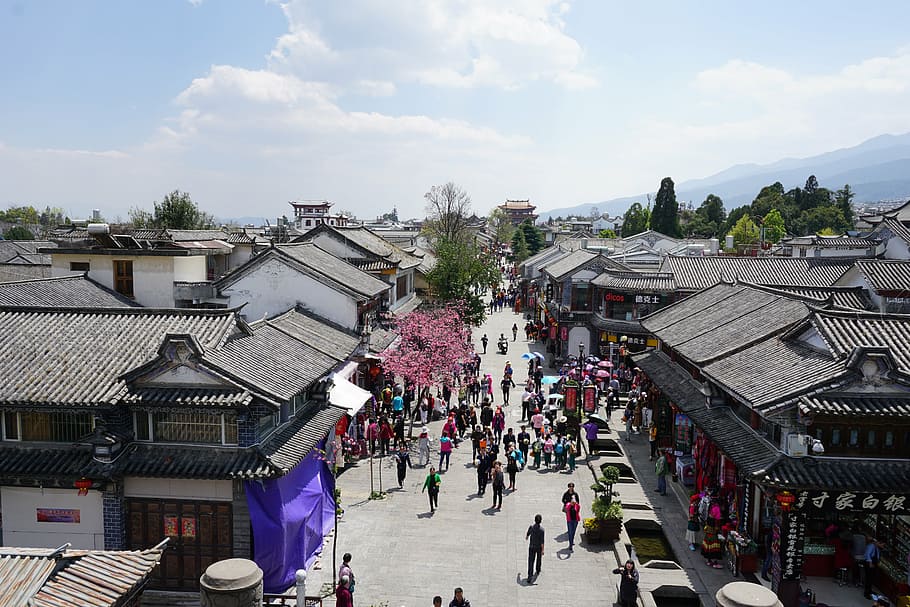 lijiang, old town, street, architecture, building exterior, HD wallpaper