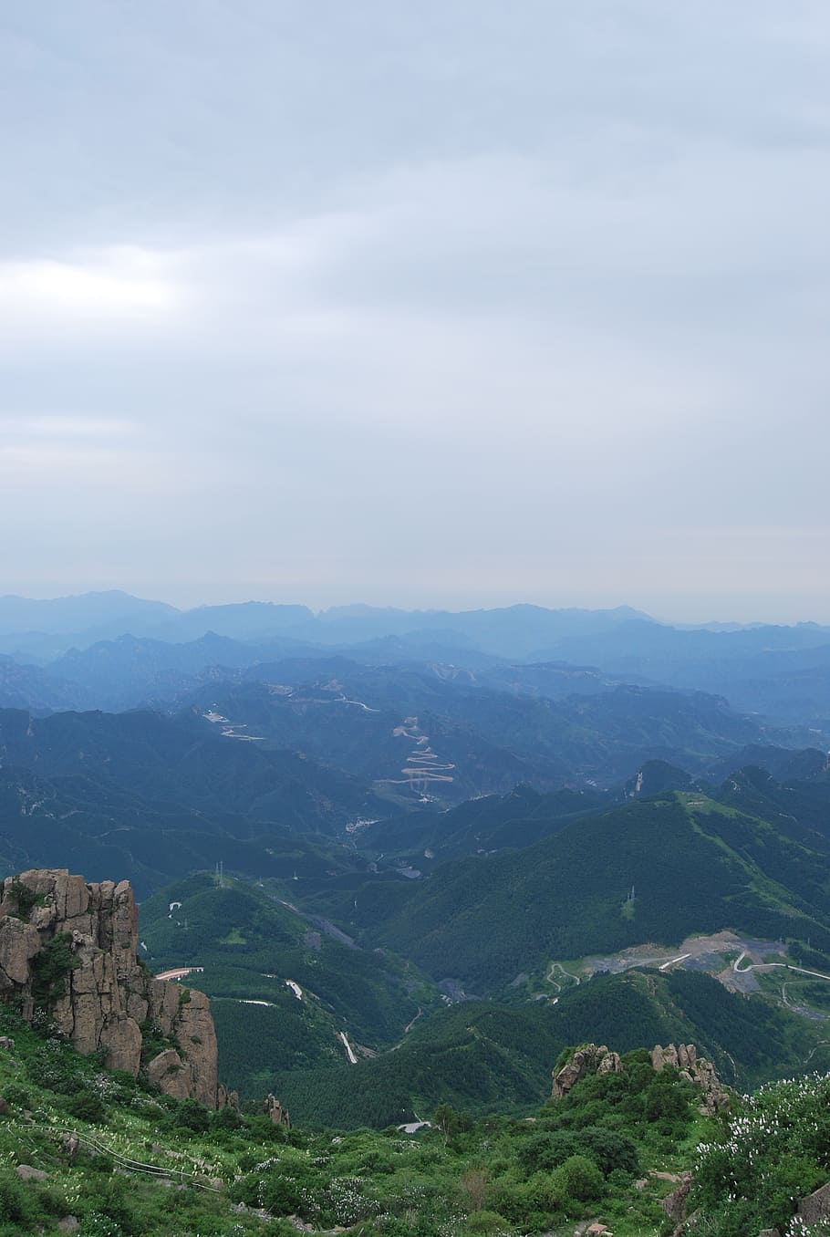 mountain, ya, distance, sky, blue sky, green, mountain road HD wallpaper