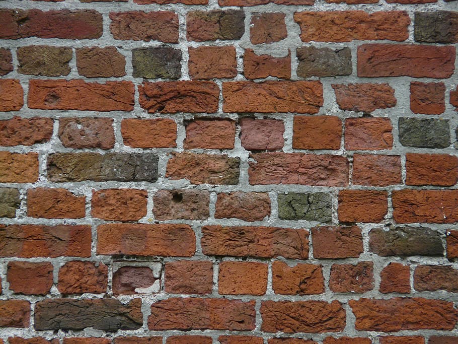 red concrete blocks, wall, brick, backgrounds, brick Wall, pattern HD wallpaper