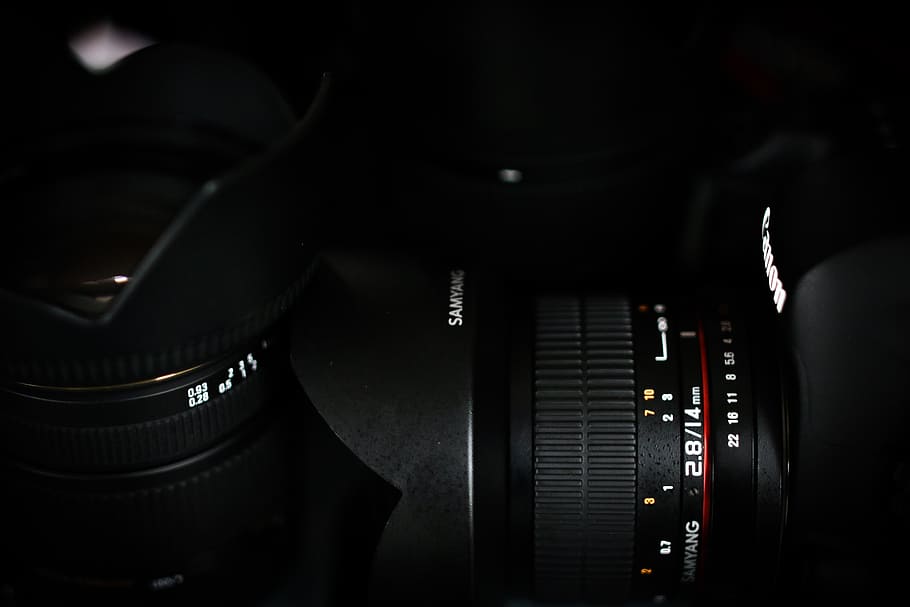 camera, the background, black, dark, canon, photographer, photo equipment HD wallpaper
