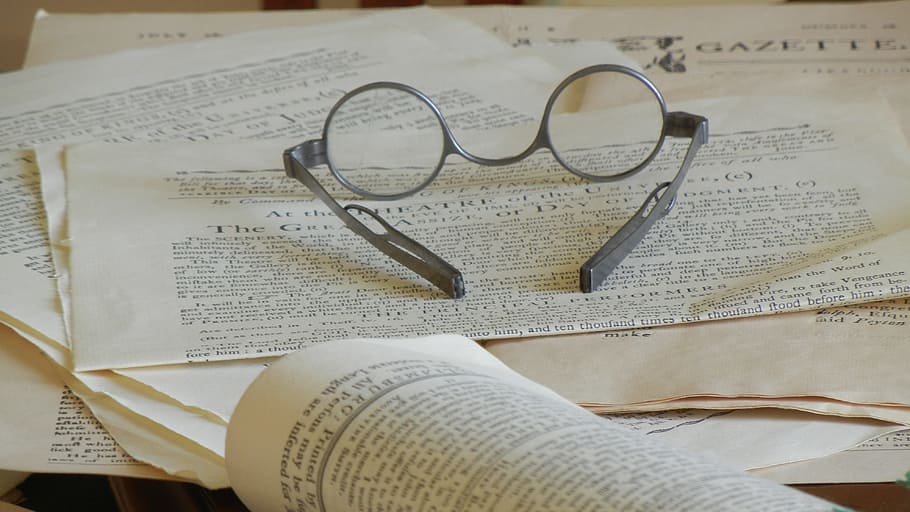 glasses, read, antique, text, education, old, information, historically HD wallpaper