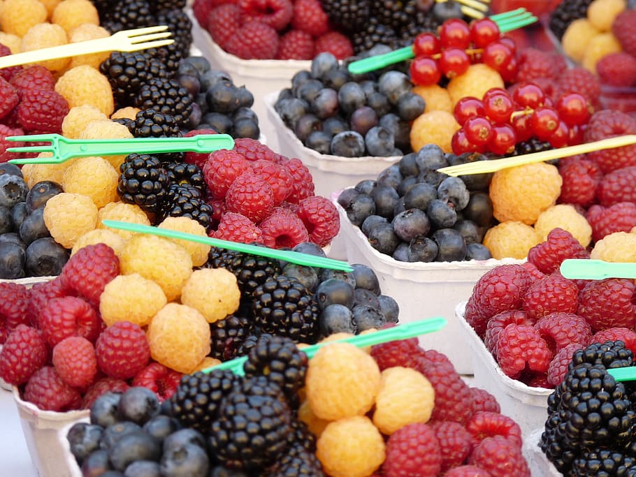 fruit, market, food, raspberry, food and drink, choice, variation HD wallpaper