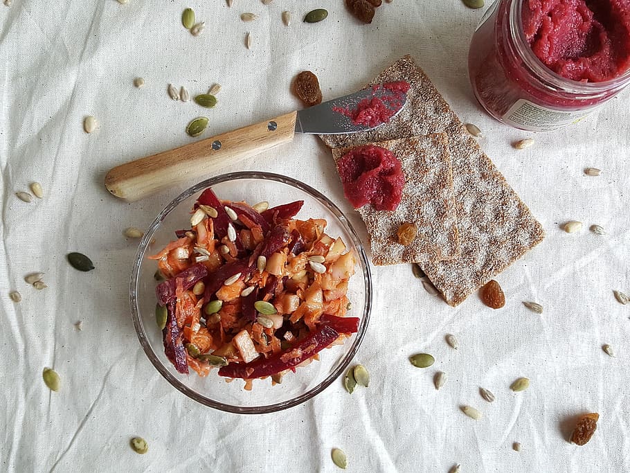 beetroot, salad, carrots, crack, spread, apple, grains, nutrition HD wallpaper