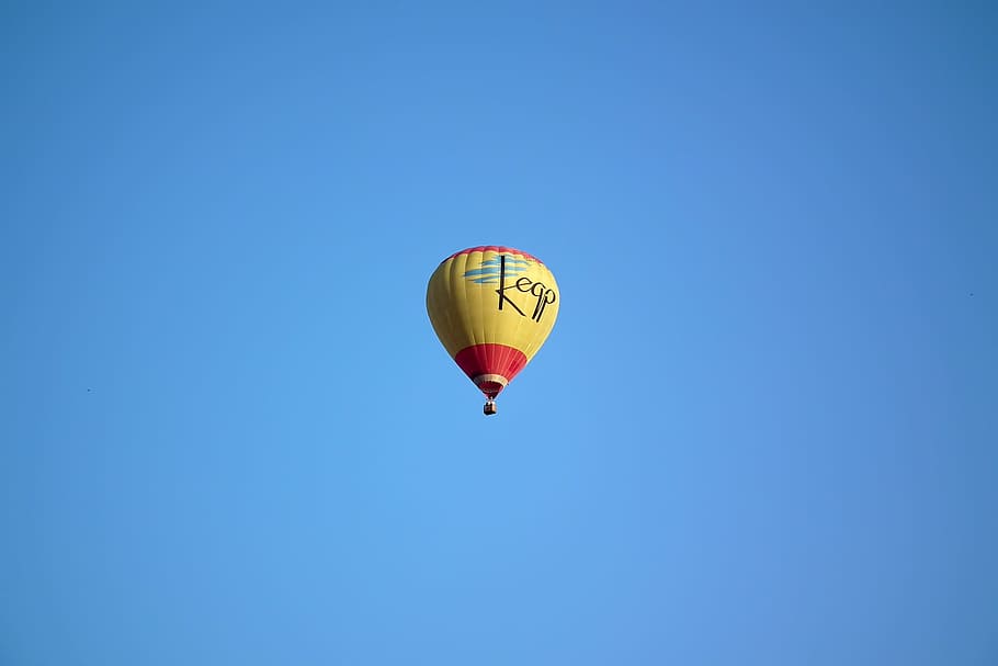 Balloon, Journey, Fly, Transport, sky, yellow, blue, day, bright HD wallpaper