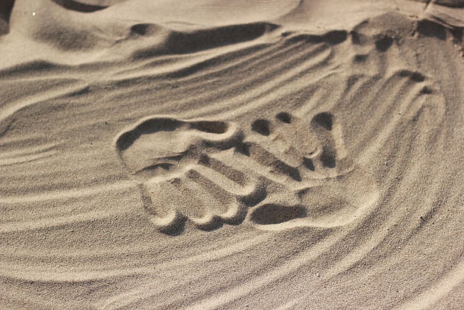 Beach, Sand, Love, handprints, footprint, no people, track - imprint HD wallpaper