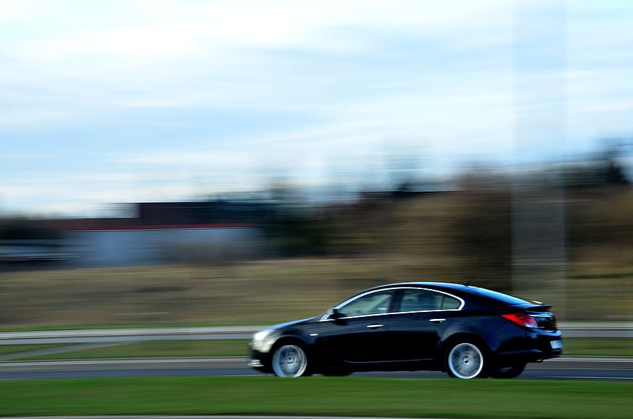 black sedan in time lapse photography, car, driving, speed, vehicle, HD wallpaper