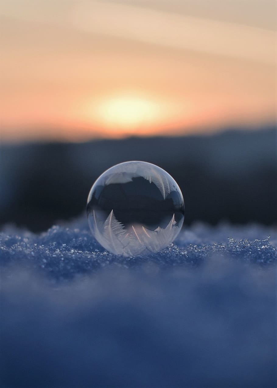 soap bubbles, frozen, frozen bubble, eiskristalle, wintry, cold, HD wallpaper