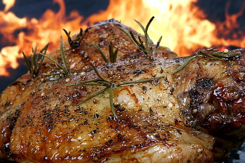 close up photo of roasted chicken, abstract, barbecue, barbeque HD wallpaper