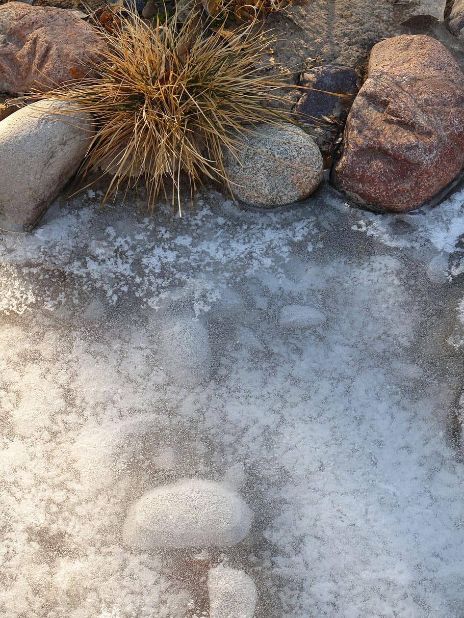 ice, winter, nature, solid, rock, rock - object, high angle view HD wallpaper