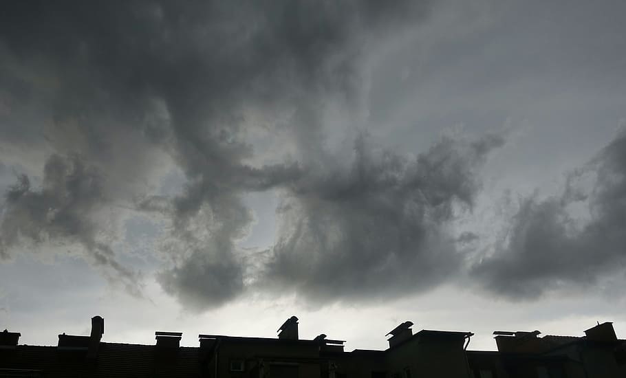 Thunderstorm, Clouds, Gloomy, threatening, weather, cloud - sky HD wallpaper