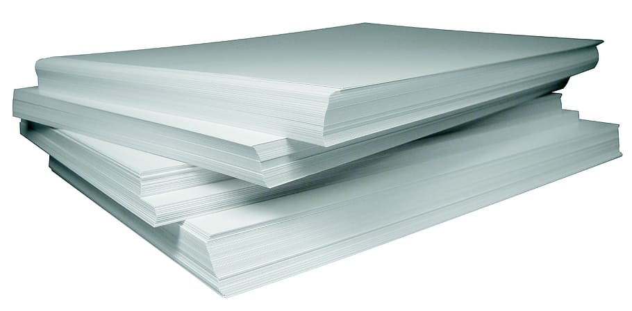 white boards, paper, stack, cut out, publication, white background HD wallpaper