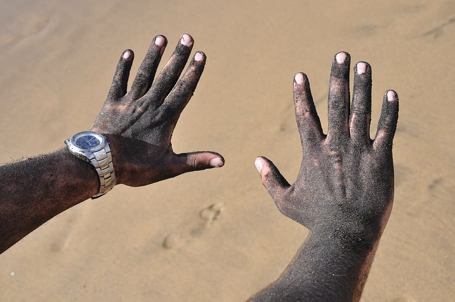 hands, sand, beach, vacation, human hand, human body part, dirt HD wallpaper