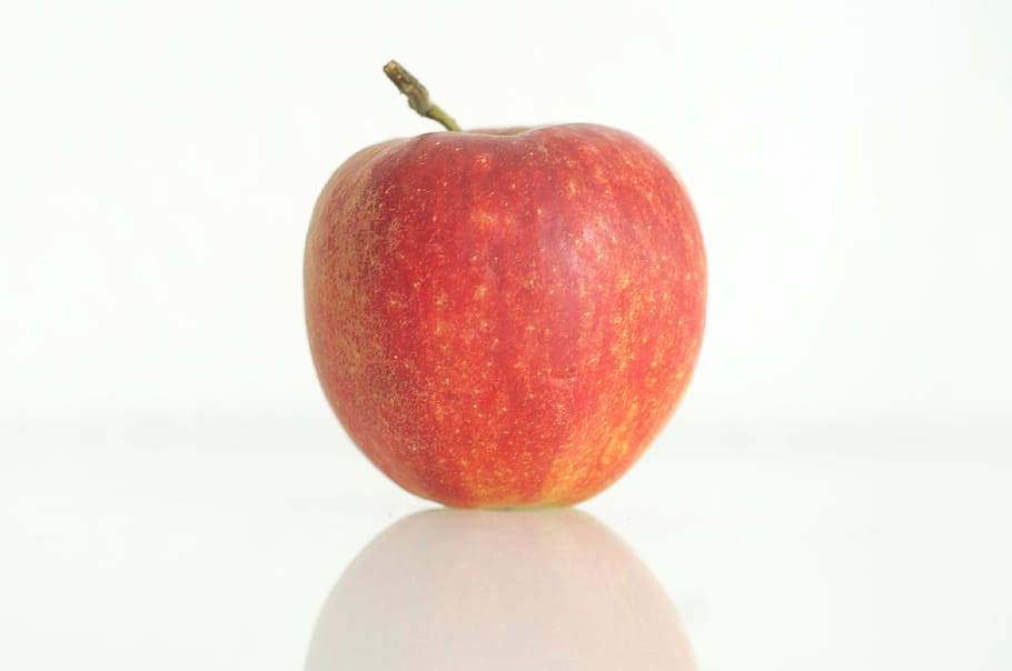 apple, fruit, mirroring, red, healthy eating, food and drink HD wallpaper