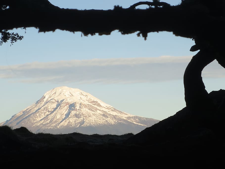 volcano, chimborazo, landscape, mountain, ecuador, andes, ice HD wallpaper
