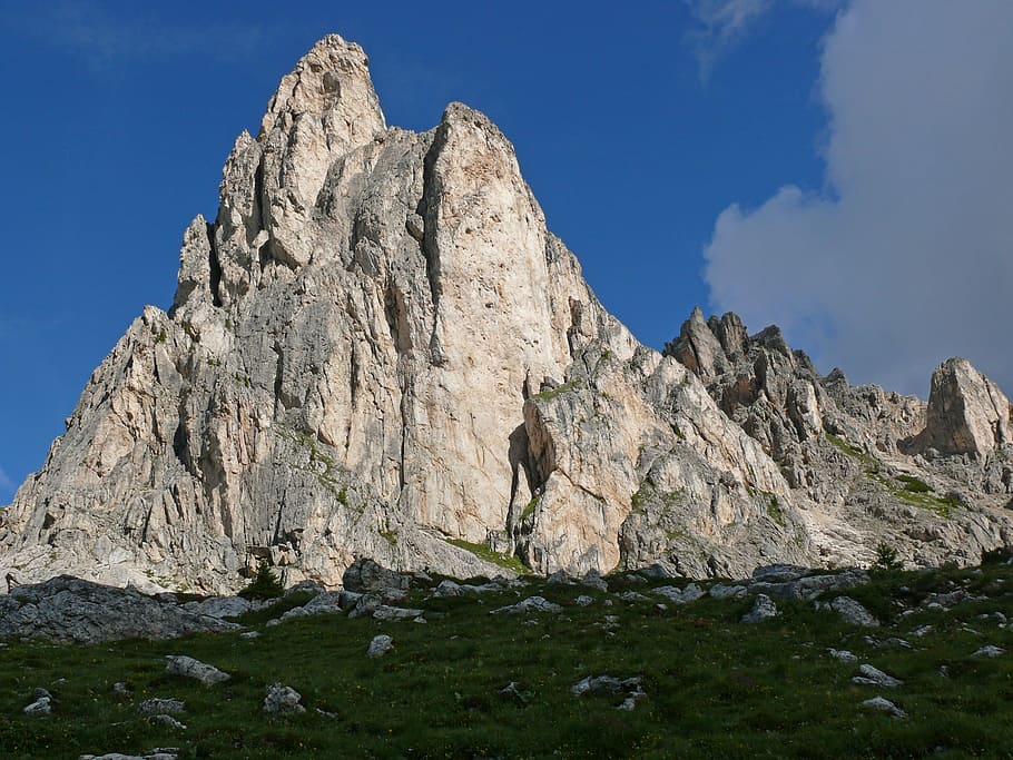 mountains, great, dolomites, rock, rock - object, sky, solid HD wallpaper