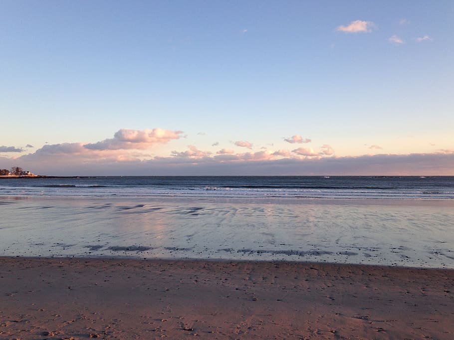 ocean, snow, clouds, beach, tide, horizon, shoreline, sky, sea HD wallpaper