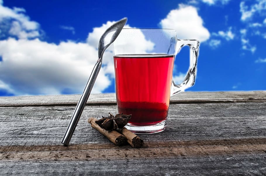 tea, cup, teabag, mug, glass, cloudy, blue, string, natural HD wallpaper