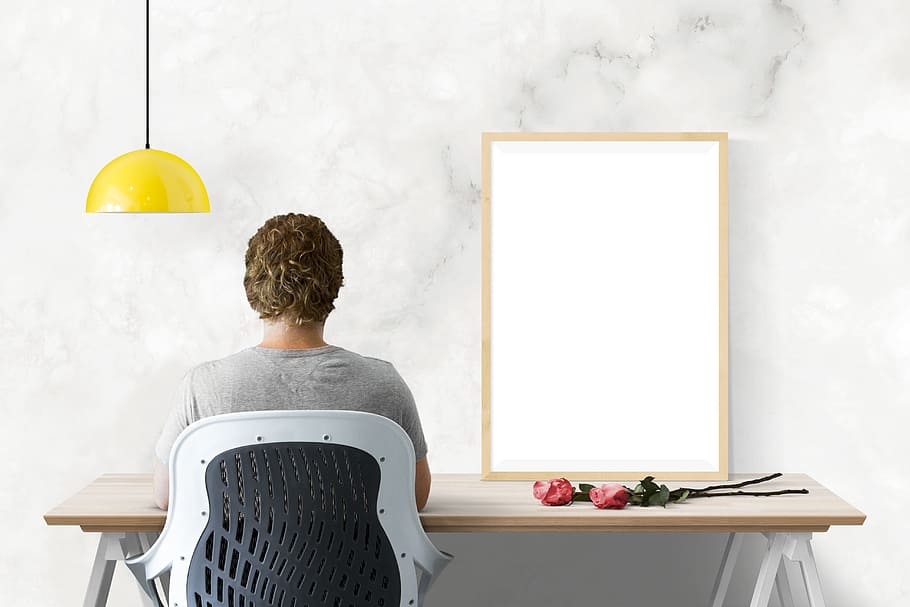 poster, mockup, wall, template, presentation, desk, portrait HD wallpaper