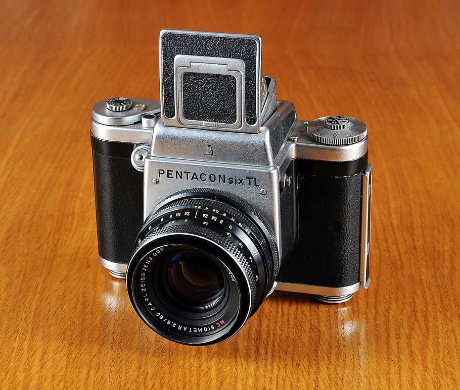 camera, old camera, pentacon six, photo, photographic equipment HD wallpaper