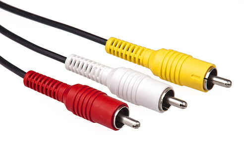 RCA cable, cables, video, wires, technology, equipment, media HD wallpaper